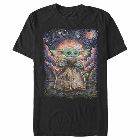 Star Wars The Mandalorian The Child Starry Night T-Shirt